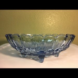 Vintage Indiana / Colony Glass Blue Harvest Grape Bowl